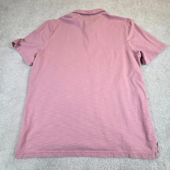 Faherty Sunwashed Organic Cotton Polo Shirt Mens XL Pink Slub Pocket Lightweight - Picture 3 of 9